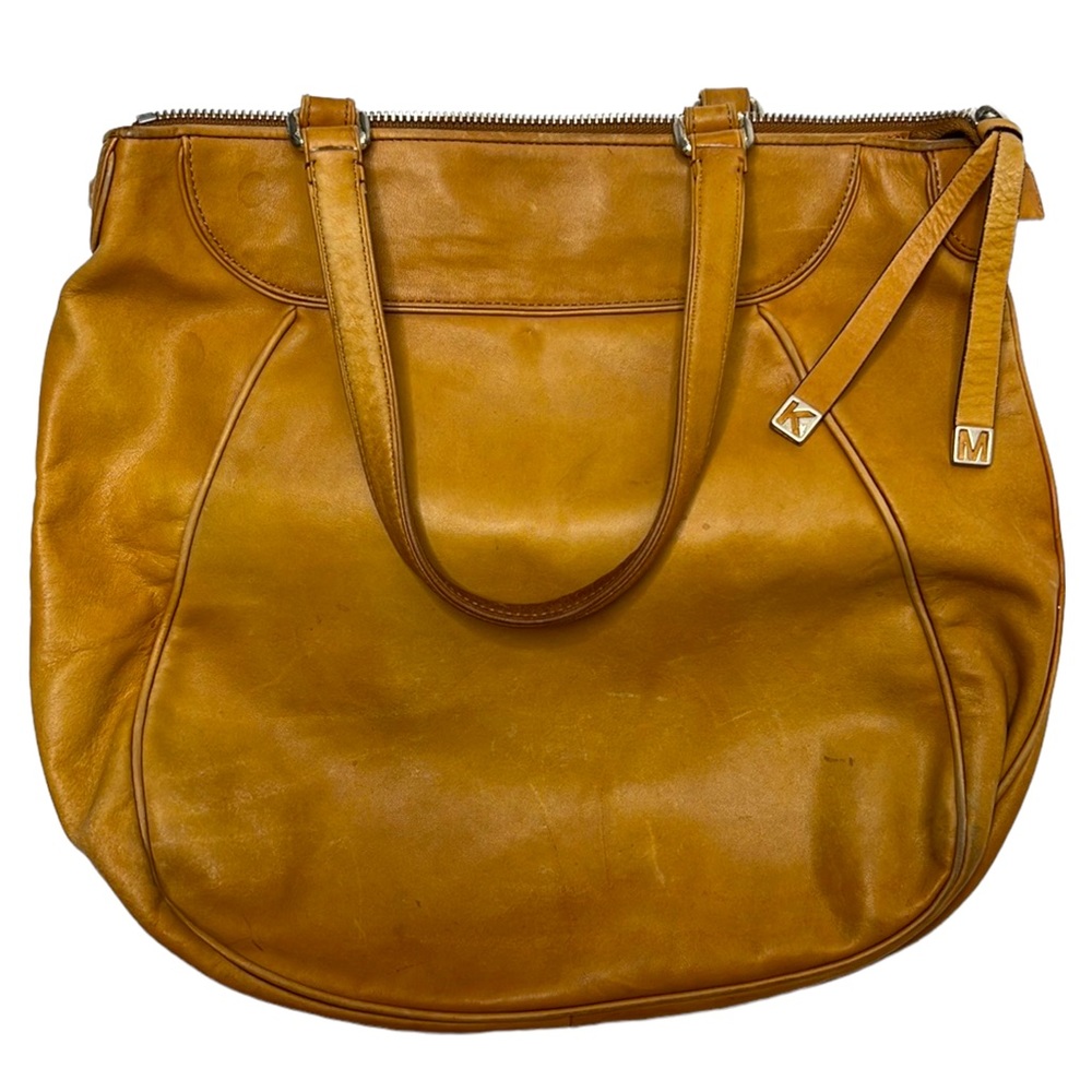 Micheal Kors Camel Leather Shoulder Purse Bag